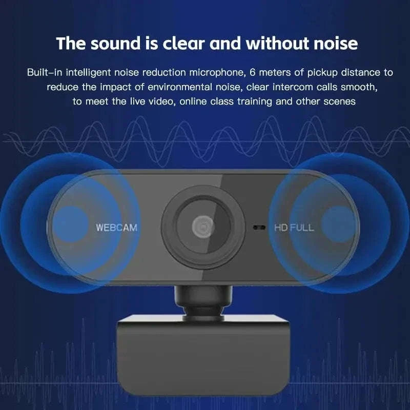 1080P HD USB Webcam with Microphone and Tripod-black