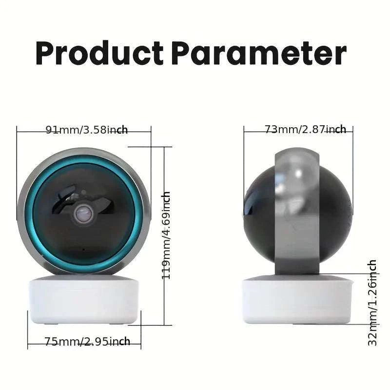 1080P Indoor PTZ Security Camera with 360° View & Two-Way Audio-Default Title