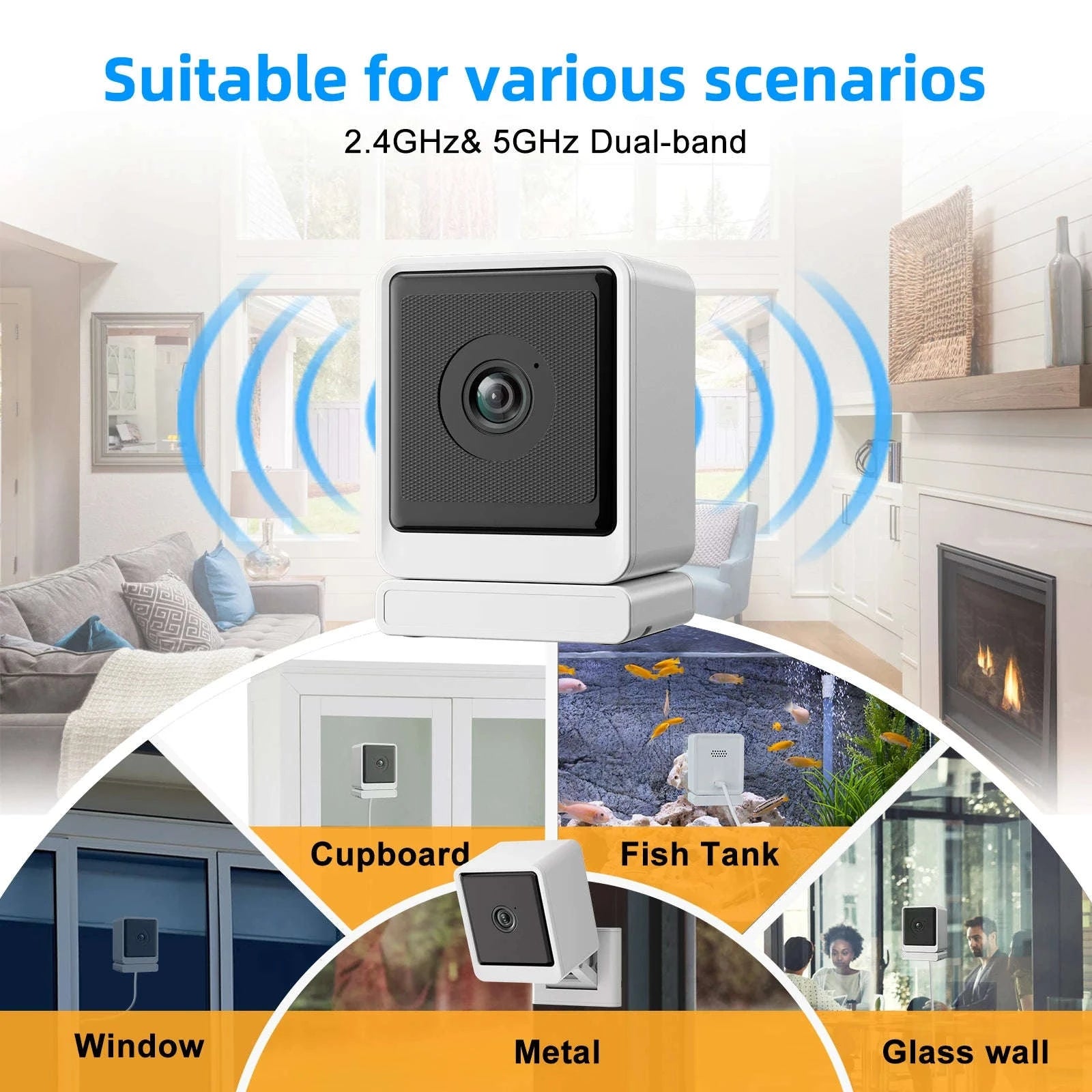 1080P Indoor Window Security Camera with 2-Way Audio-1/4" / US Plug / United States
