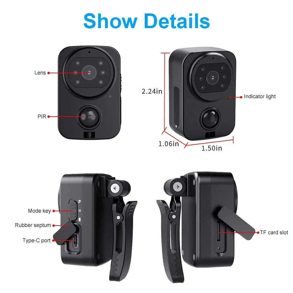1080P Mini Body Camera Waterproof with Night Vision & PIR Motion Sensor-Waterproof Camera Ad