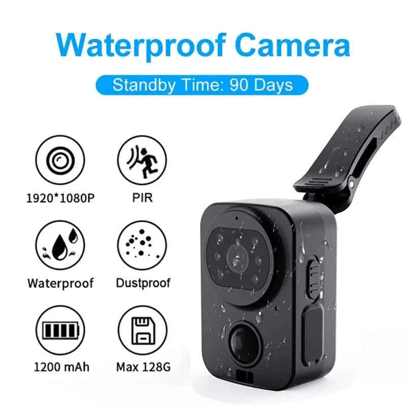 1080P Mini Body Camera Waterproof with Night Vision & PIR Motion Sensor-Waterproof Camera Ad