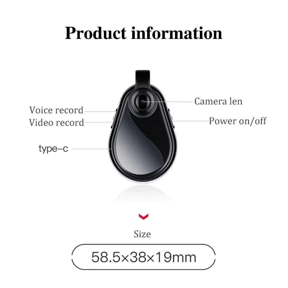 1080P Mini Hidden Camera Necklace with Wide Angle & Audio Recording-V2 / 16G
