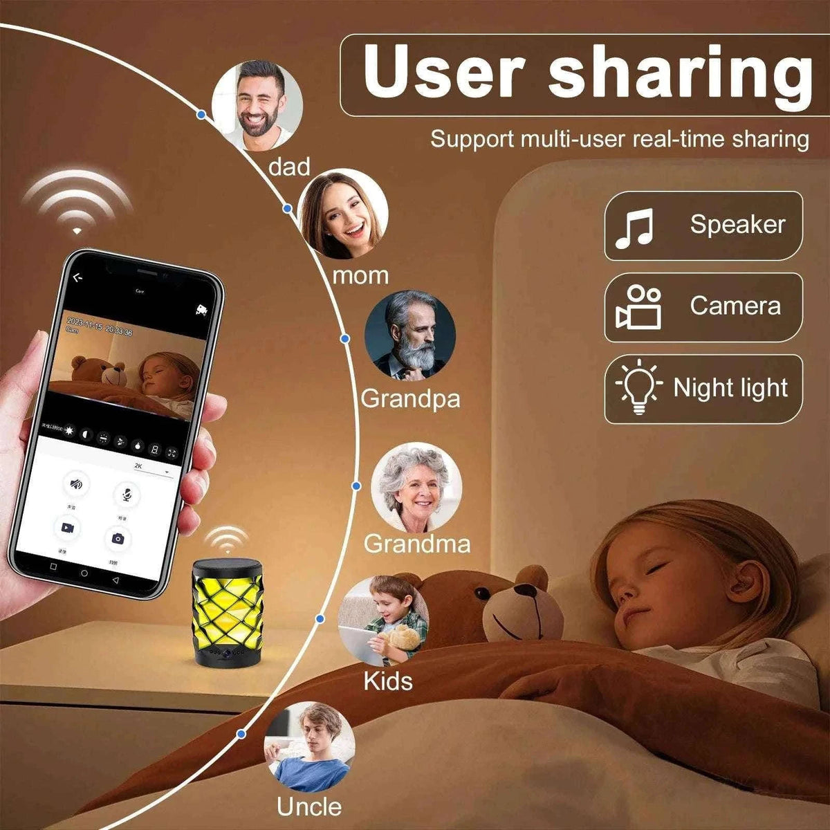 1080P Mini WiFi Camera with Two-Way Intercom and Night Vision-camera with 32GB