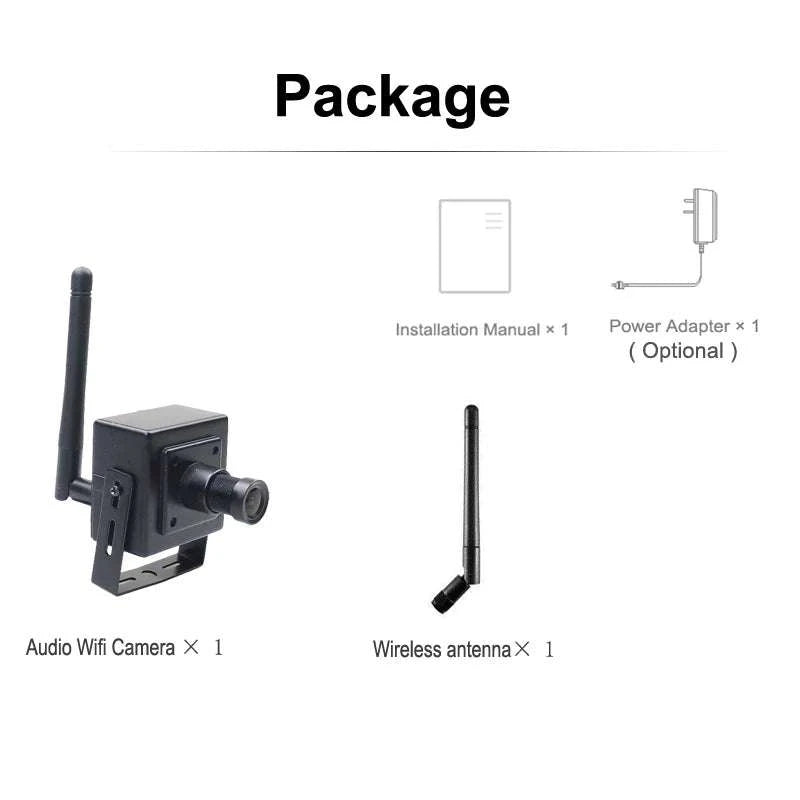 1080P Mini WiFi Security Camera with Audio and Motion Alerts-1080P With Adapter / AU Plug / 3.6mm