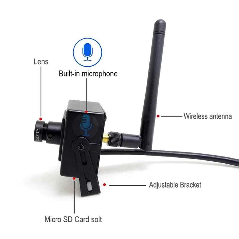 1080P Mini WiFi Security Camera with Audio and Motion Alerts-1080P With Adapter / AU Plug / 3.6mm