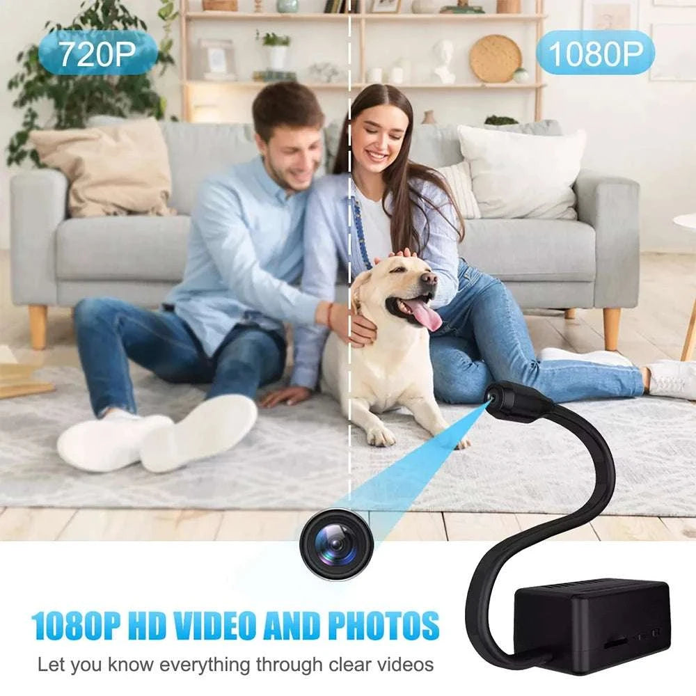 1080P Mini WiFi Security Camera with Motion Alerts & Remote View-Black / No TF Card