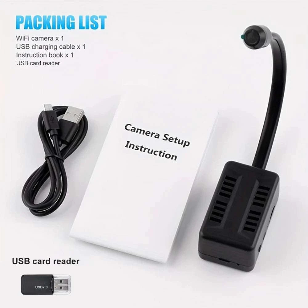 1080P Mini WiFi Security Camera with Motion Alerts & Remote View-Black / No TF Card