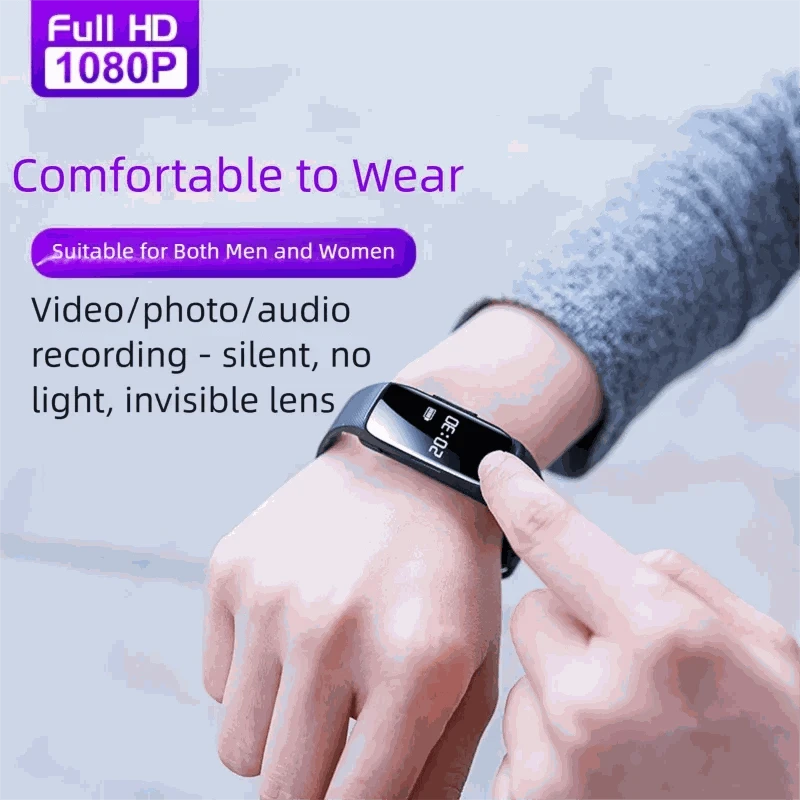 1080P Mini Wristband Camera Watch with 3-Hour Recording-black / with 4G / China Mainland