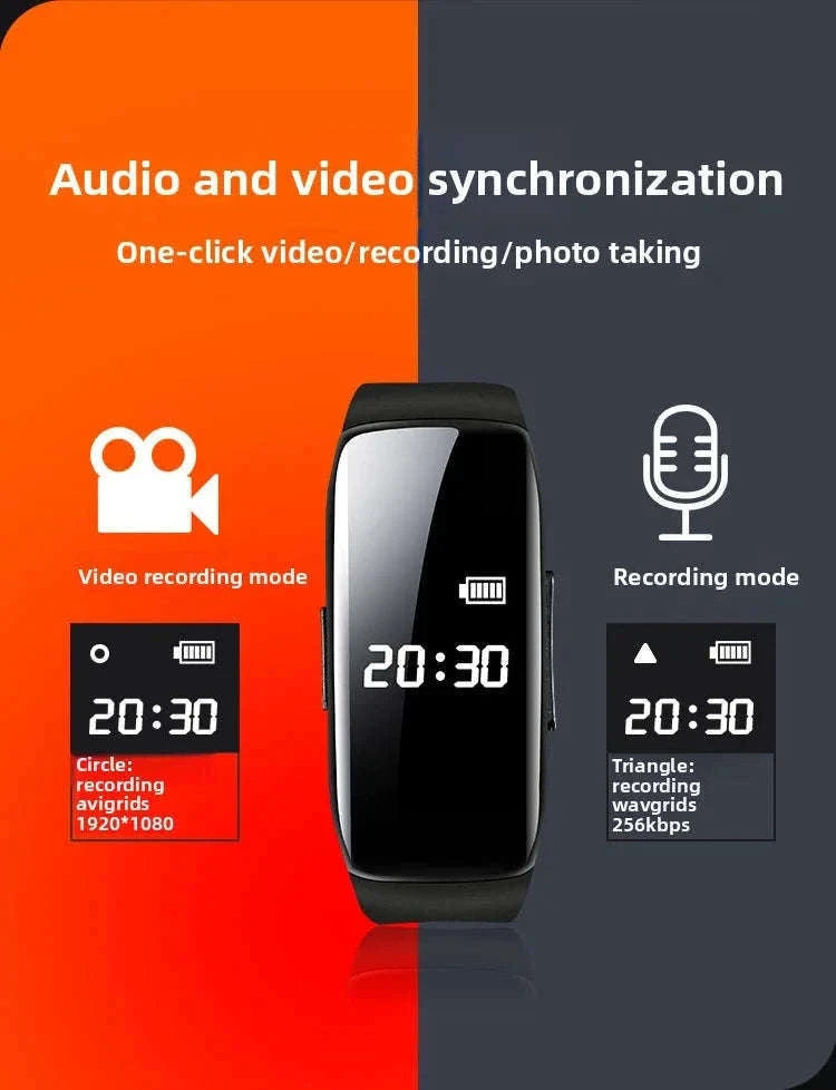 1080P Mini Wristband Camera Watch with 3-Hour Recording-black / with 4G / China Mainland