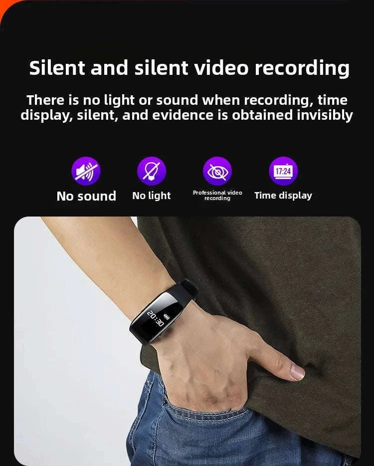 1080P Mini Wristband Camera Watch with 3-Hour Recording-black / with 4G / China Mainland
