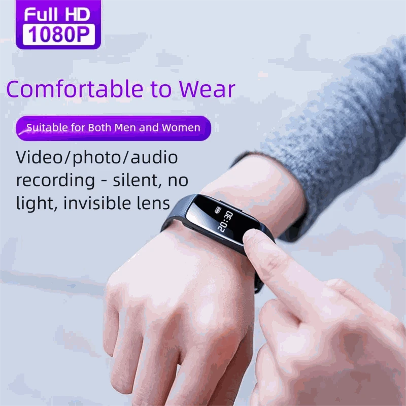 1080P Mini Wristband Camera Watch with 3-Hour Recording-black / with 4G / China Mainland