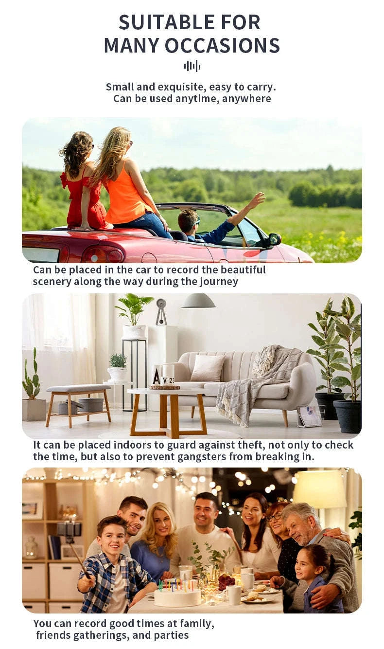 1080P Night Vision Clock Camera for Discreet Home Security-With 32G SD Card