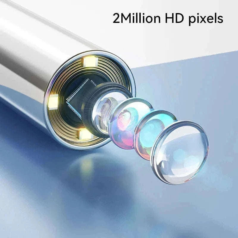1080P Otoscope Ear Camera with Screen and LED Lights for Clear Inspection-WHITE / United States