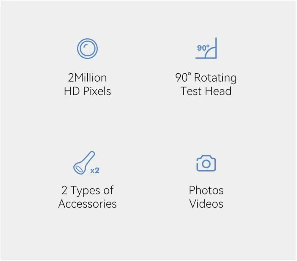 1080P Otoscope Ear Camera with Screen and LED Lights for Clear Inspection-WHITE / United States