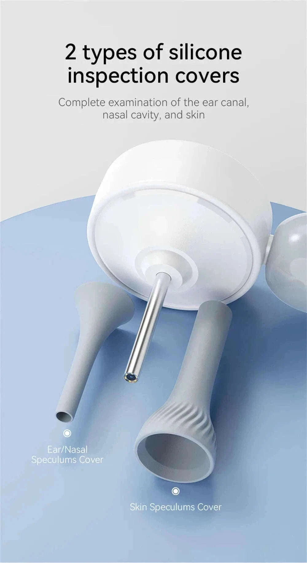 1080P Otoscope Ear Camera with Screen and LED Lights for Clear Inspection-WHITE / United States