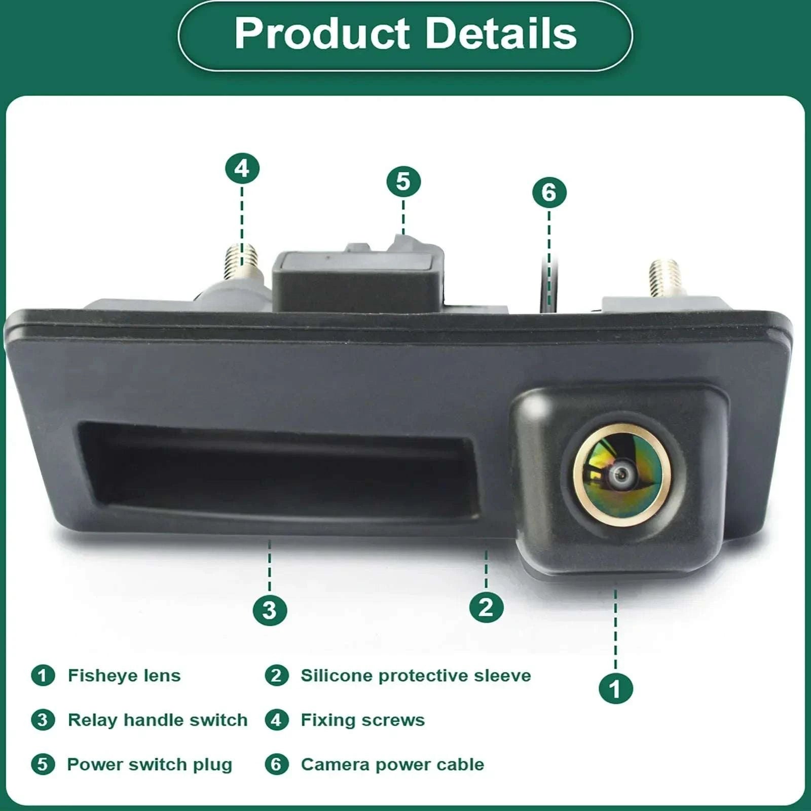 1080P Rear View Backup Camera for VW & Audi with 170° Wide Angle-1080P AHD