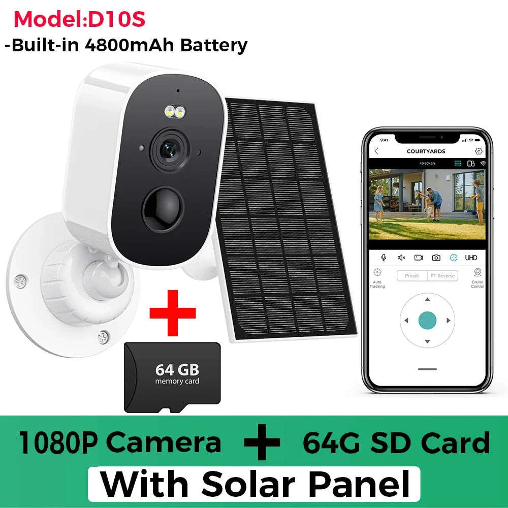 1080P Solar WiFi Security Camera-1080P NO SD Card