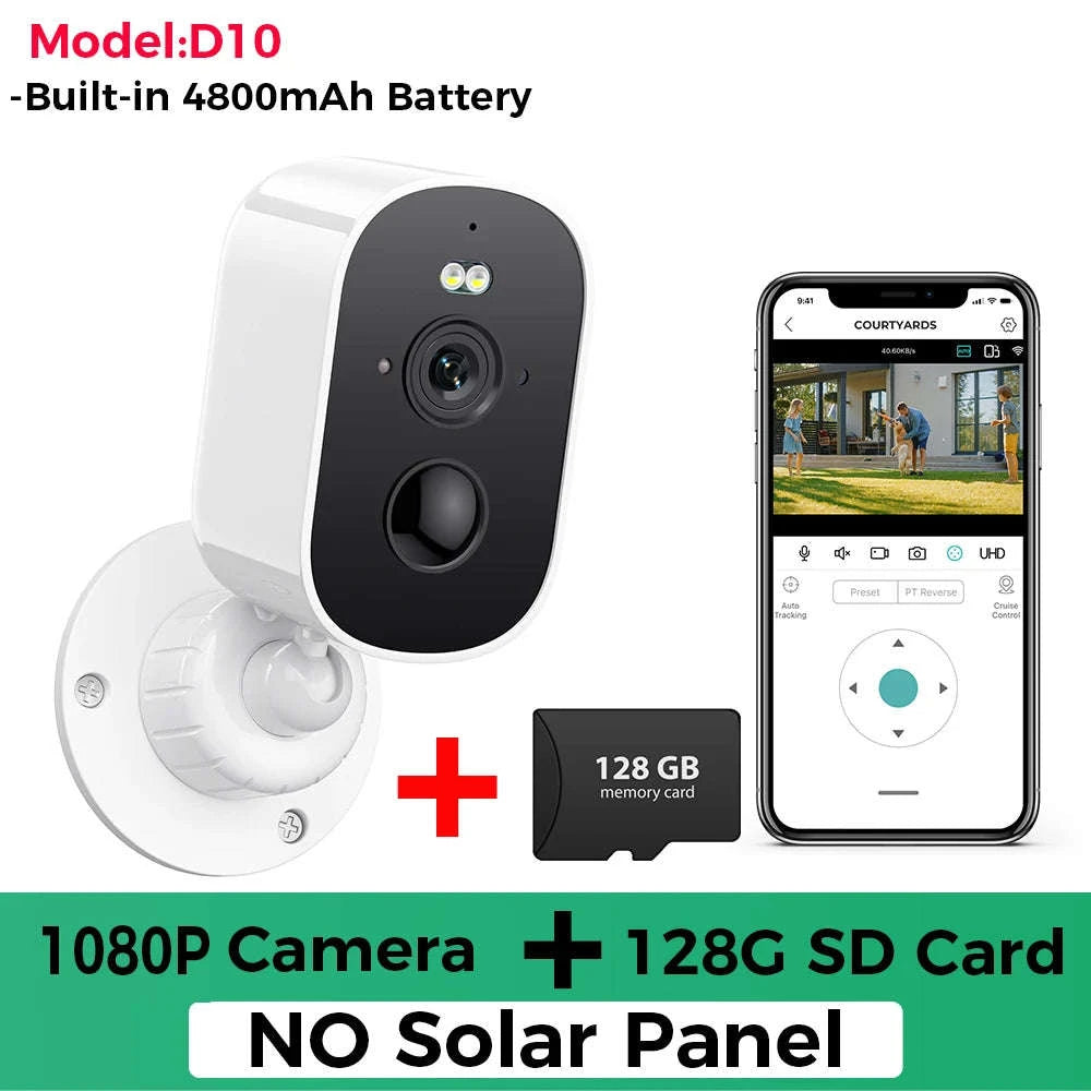 1080P Solar WiFi Security Camera-1080P NO SD Card