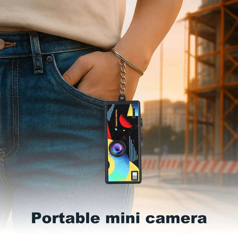 1080P Thumb Keychain Camera with 0.96-Inch Display-Yellow / No TF card