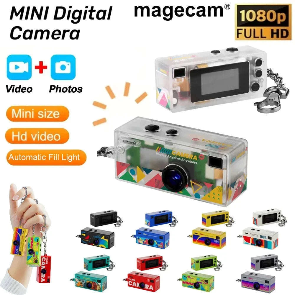 1080P Thumb Keychain Camera with 0.96-Inch Display-Yellow / No TF card