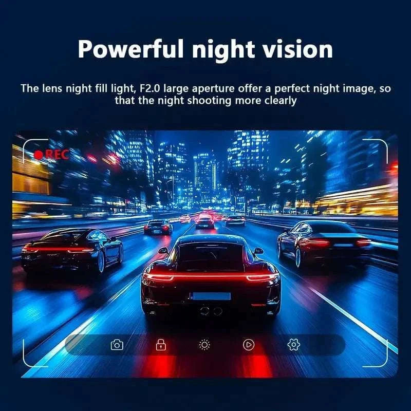 1080P Triple Lens Dash Cam Front Interior Rear with Night Vision-front inside rear / United States