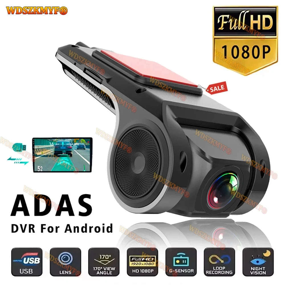 1080P USB Dash Camera with ADAS Alerts for Android Head Units-NO Card