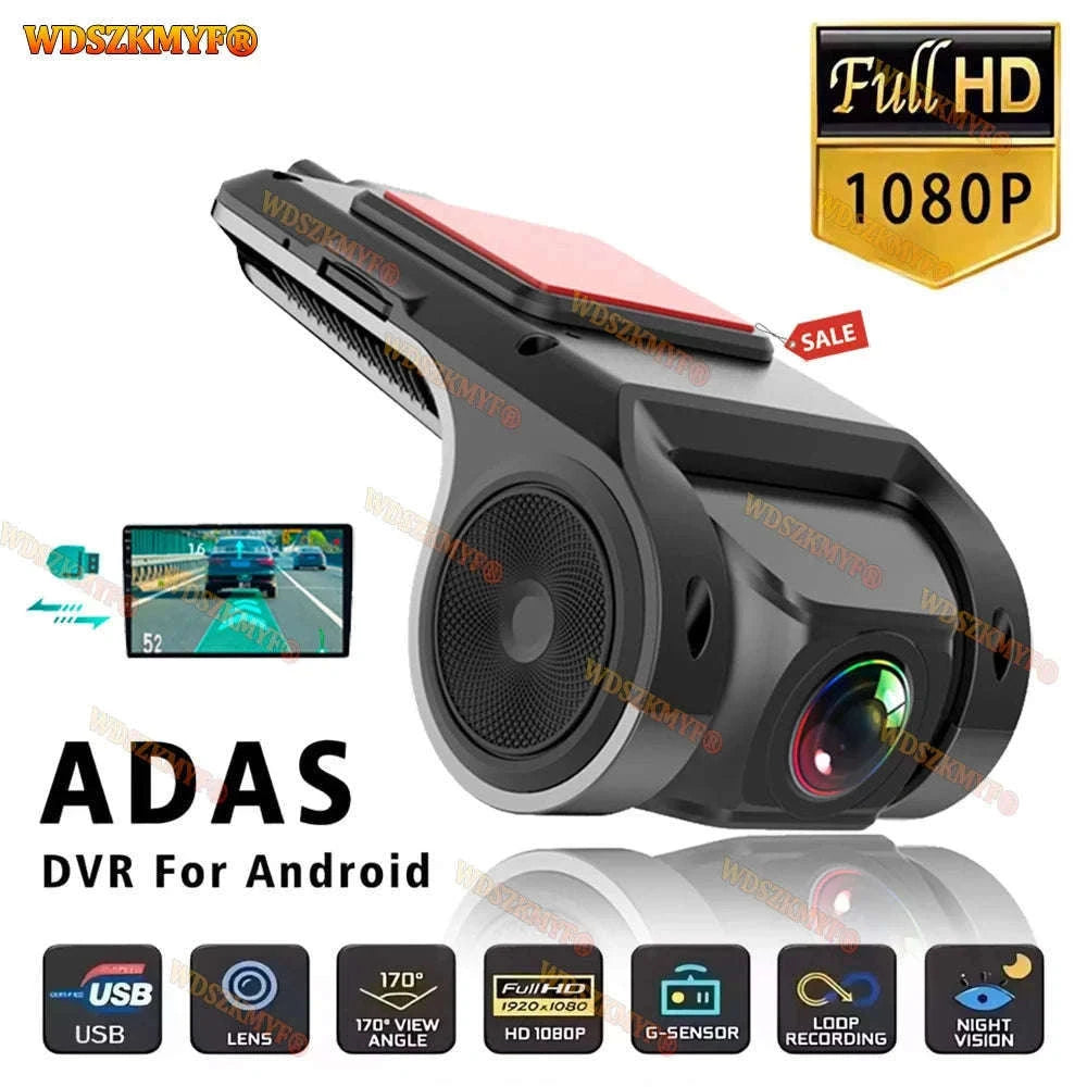 1080P USB Dash Camera with ADAS Alerts for Android Head Units-NO Card