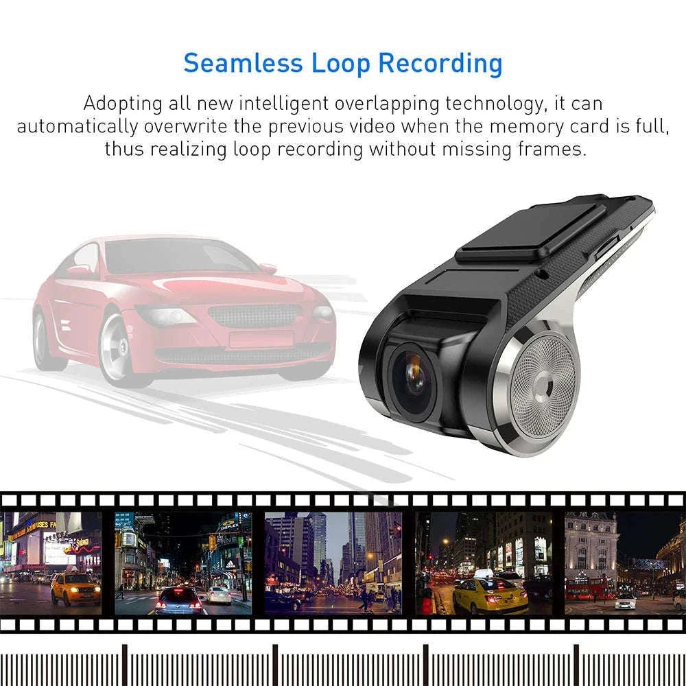 1080P USB Dash Camera with ADAS Alerts for Android Head Units-NO Card