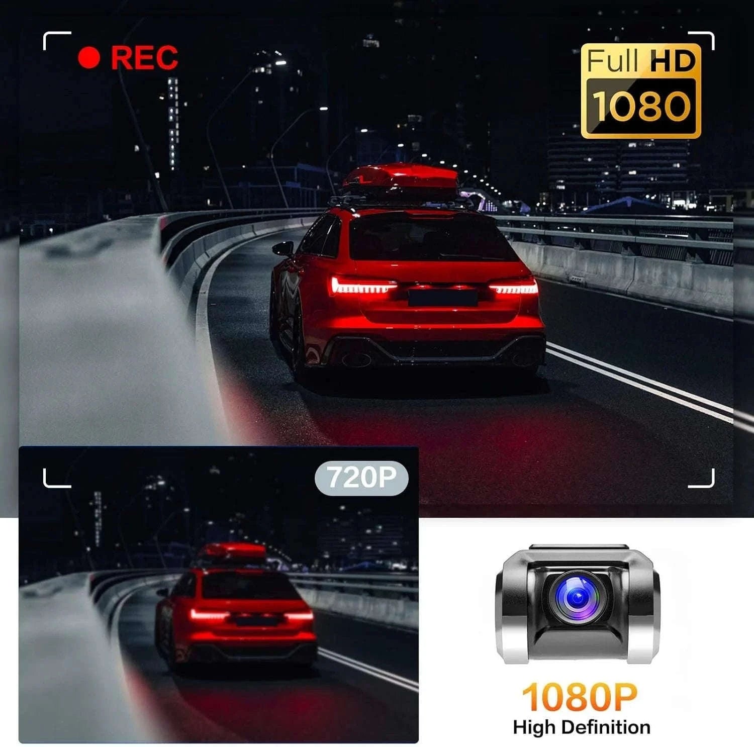 1080P USB Dash Camera with ADAS Alerts for Android Head Units-NO Card