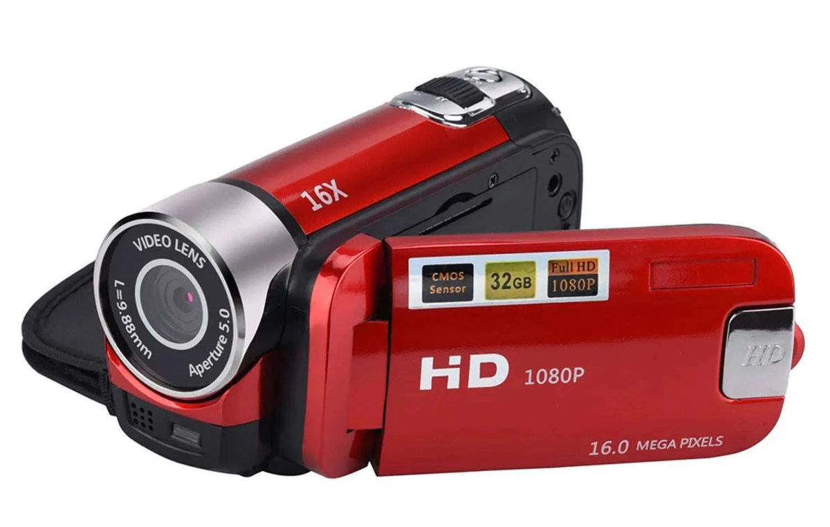 1080P Vlogging Camera with 2.7" Rotatable Screen & 16x Zoom-Black / with 32G Card
