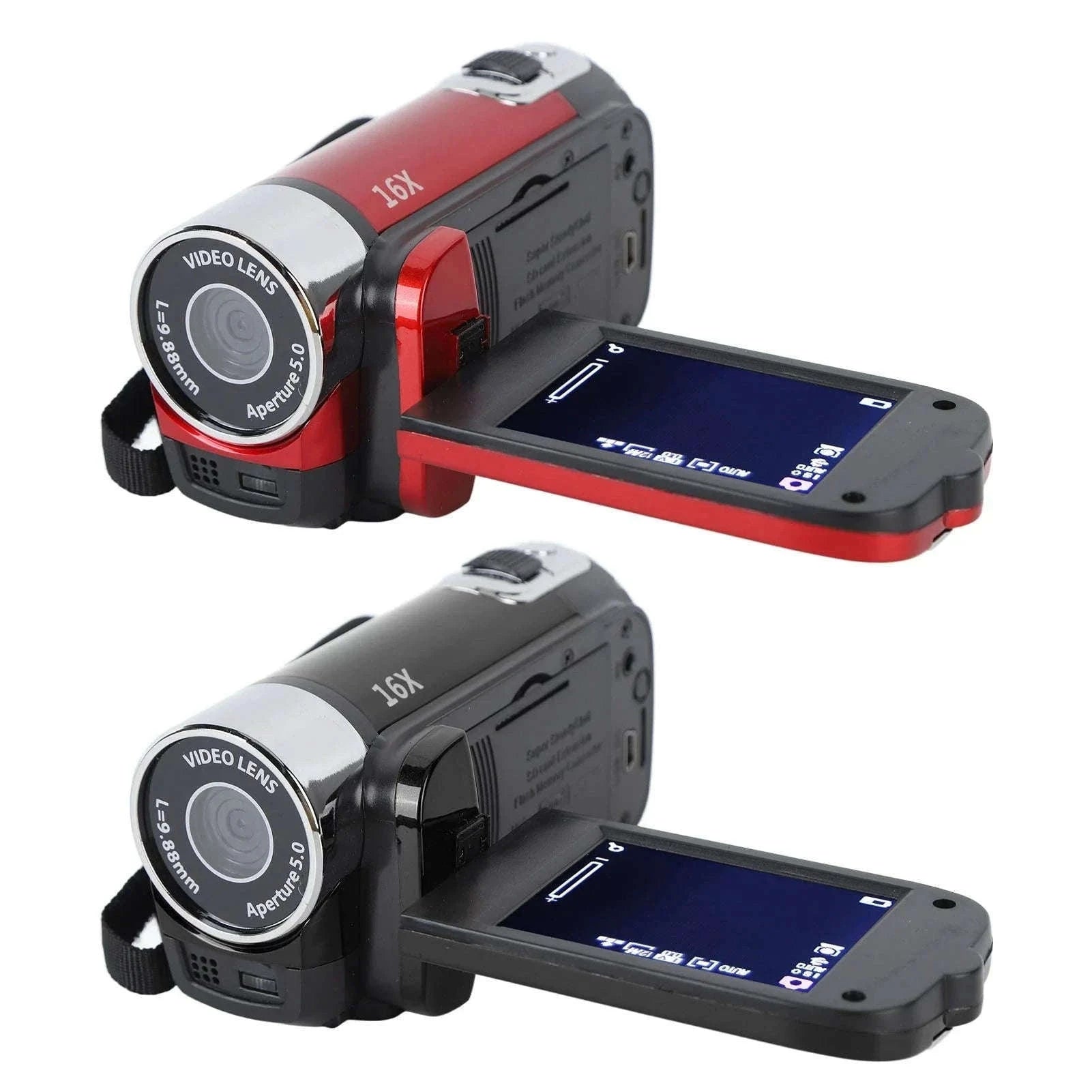 1080P Vlogging Camera with 2.7" Rotatable Screen & 16x Zoom-Black / with 32G Card