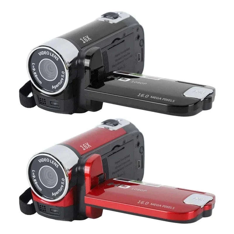 1080P Vlogging Camera with 2.7" Rotatable Screen & 16x Zoom-Black / with 32G Card