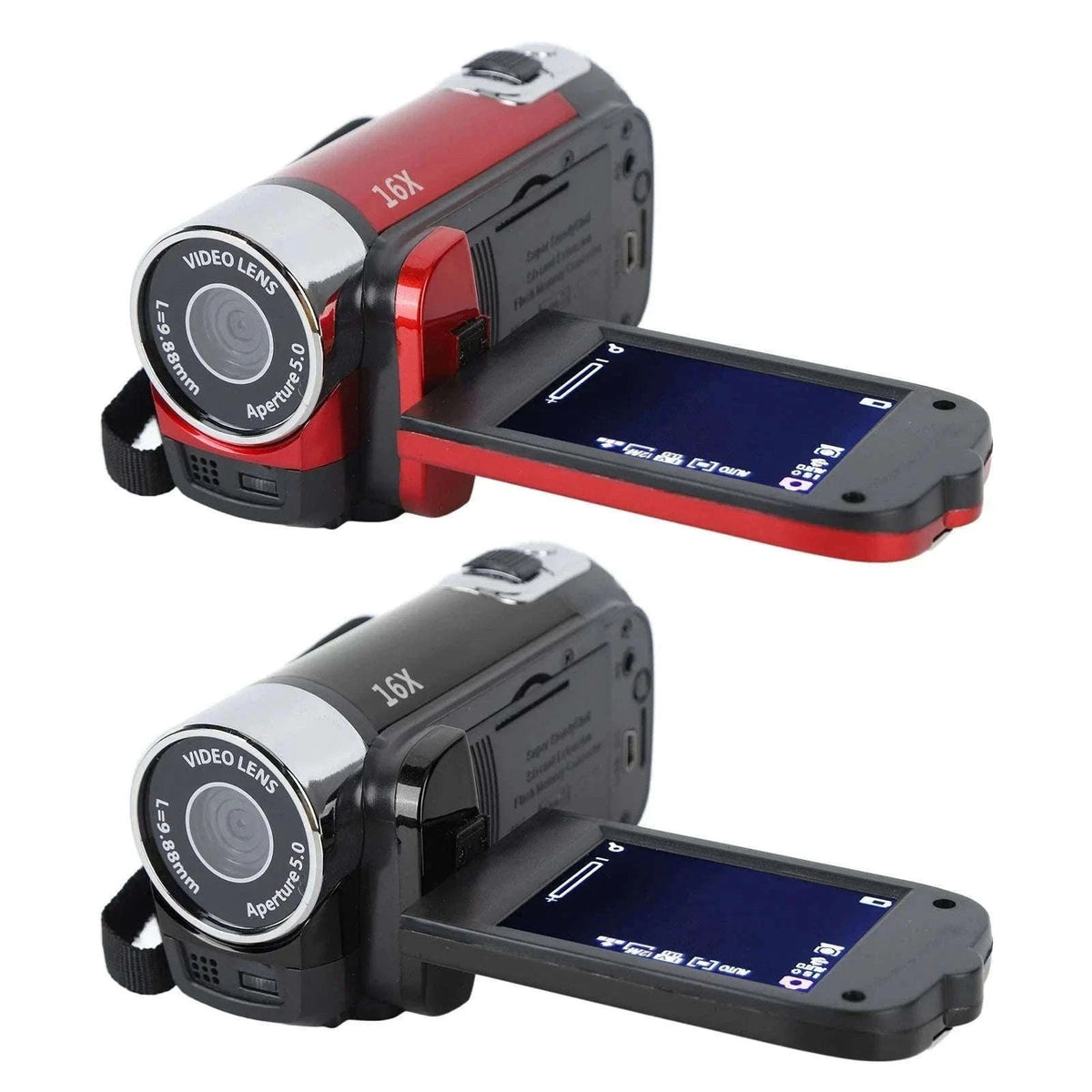 1080P Vlogging Camera with 2.7" Rotatable Screen & 16x Zoom-Black / with 32G Card