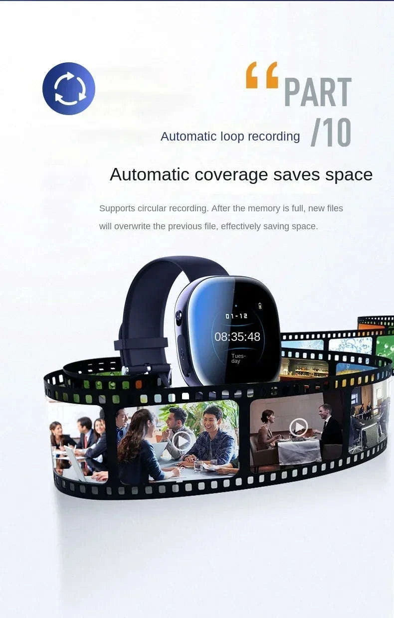 1080P Watch Mini Camera with Audio Recording-64GB / China Mainland