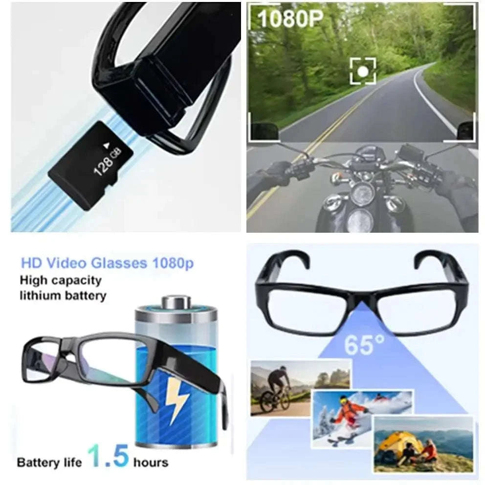1080P Wearable Camera Glasses for Sports, Travel & Daily Recording-SM13A / China Mainland