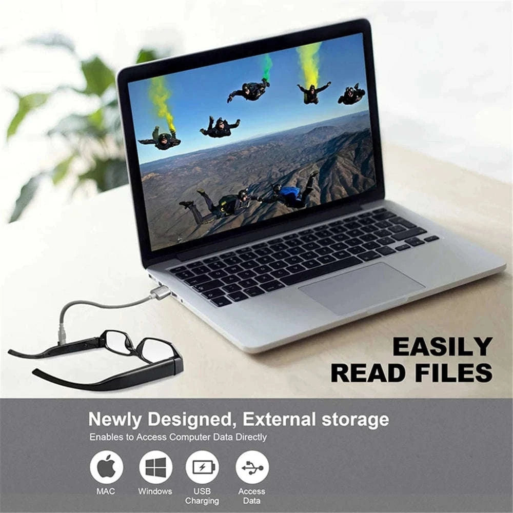 1080P Wearable Camera Glasses for Sports, Travel & Daily Recording-SM13A / China Mainland