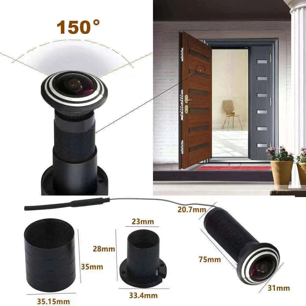 1080p Wi-Fi Peephole Door Camera with Night Vision & Motion Alerts-add 32G TF