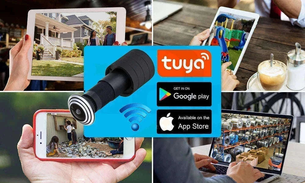 1080P WiFi Door Peephole Camera with 160° Wide Angle-EU Plug