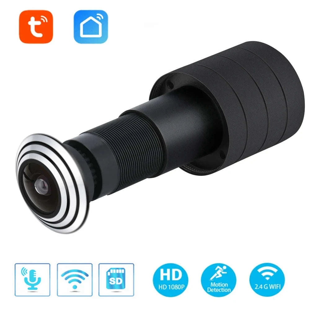 1080P WiFi Door Peephole Camera with 160° Wide Angle-EU Plug