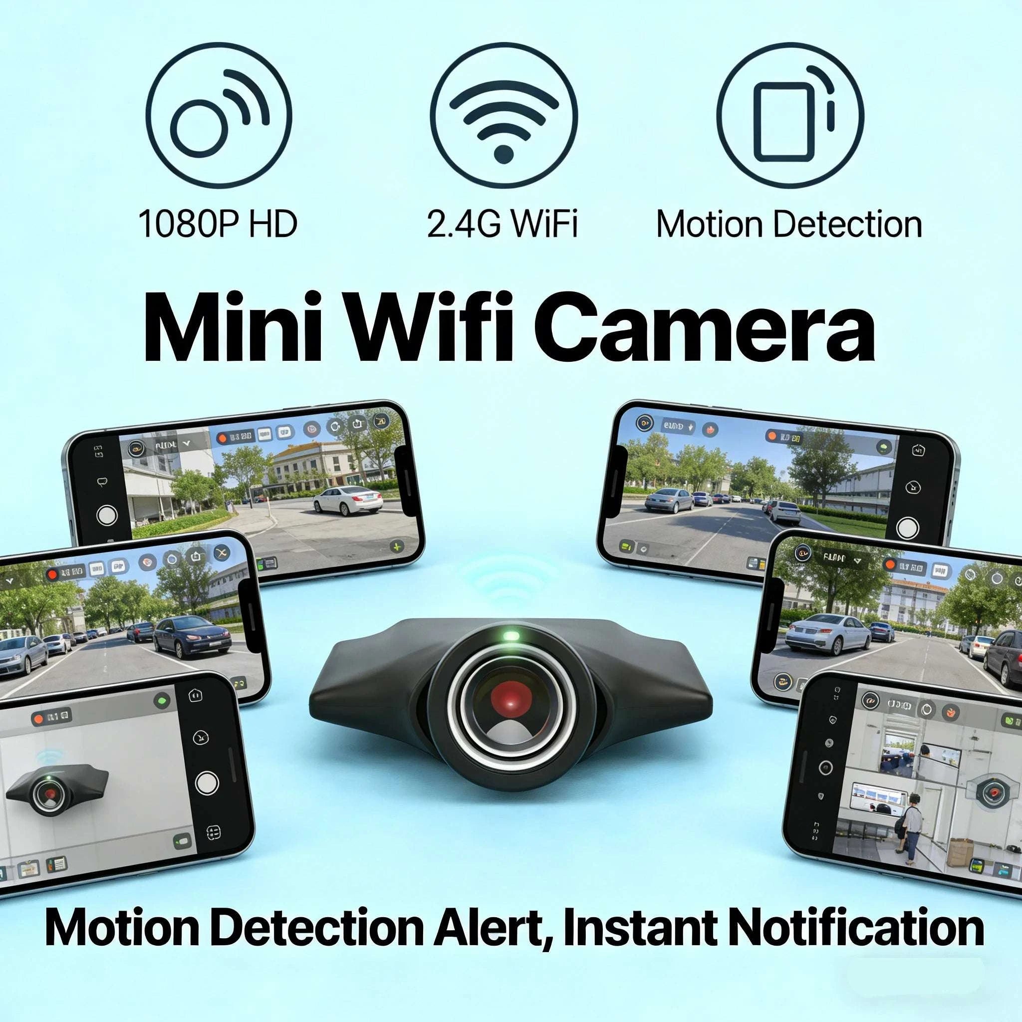 1080P WiFi Mini Camera with Motion Detection & Remote Viewing-black / NO SD Card