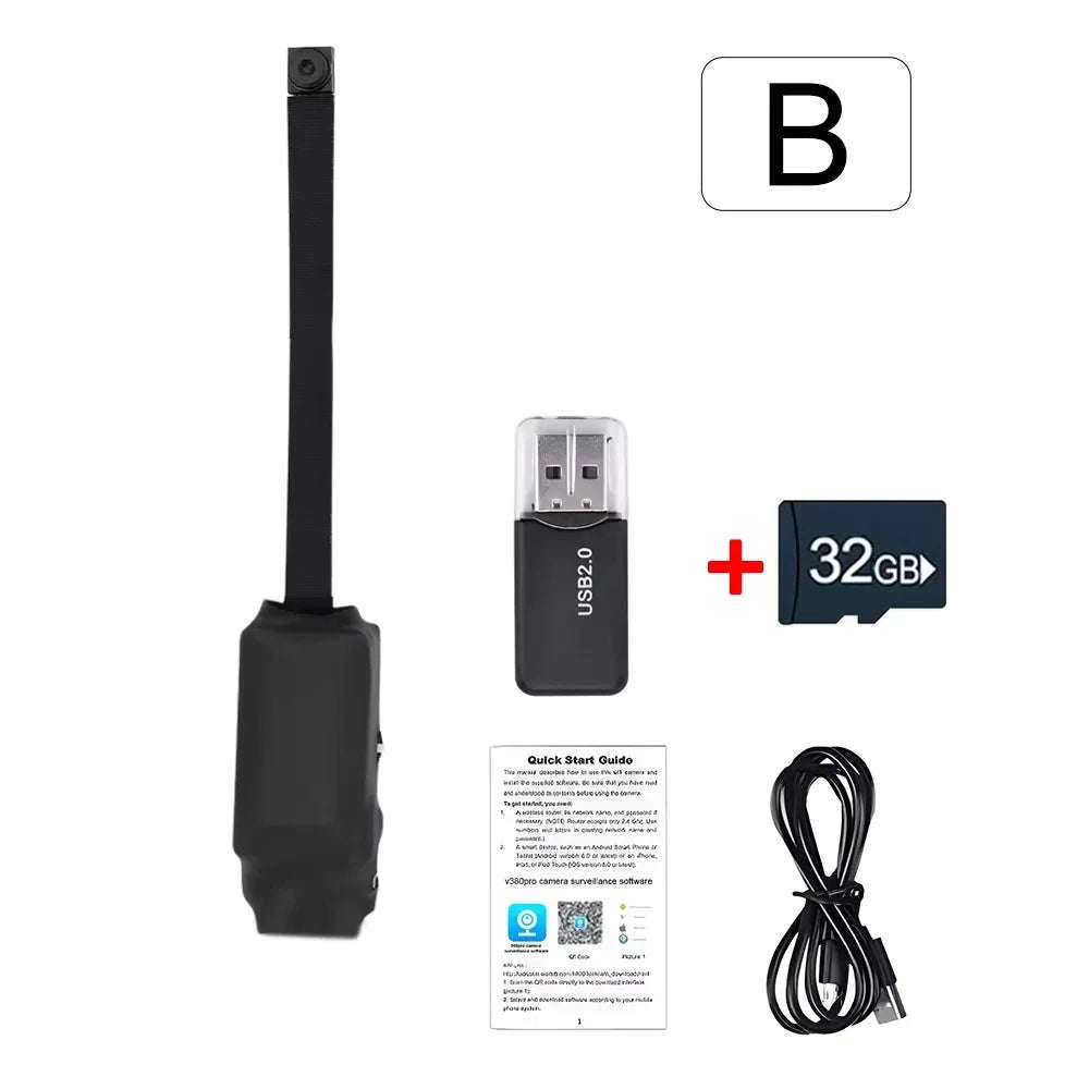 1080P WiFi Mini Camera with Remote Viewing & Motion Detection-B with 32GB Card