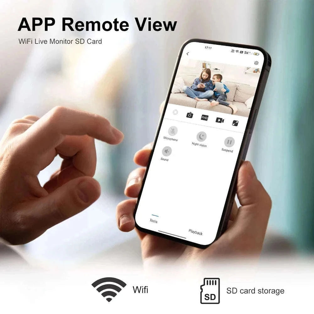 1080P WiFi Mini Camera with Remote Viewing & Motion Detection-B with 32GB Card