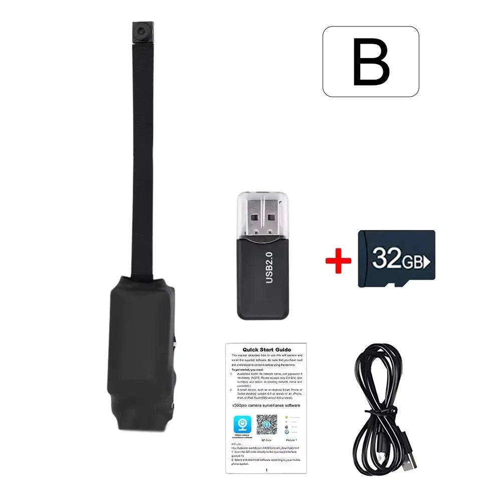 1080P WiFi Mini Camera with Remote Viewing & Motion Detection-B with 32GB Card