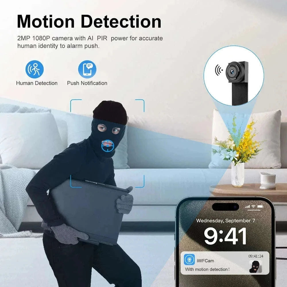 1080P WiFi Mini Camera with Remote Viewing & Motion Detection-B with 32GB Card