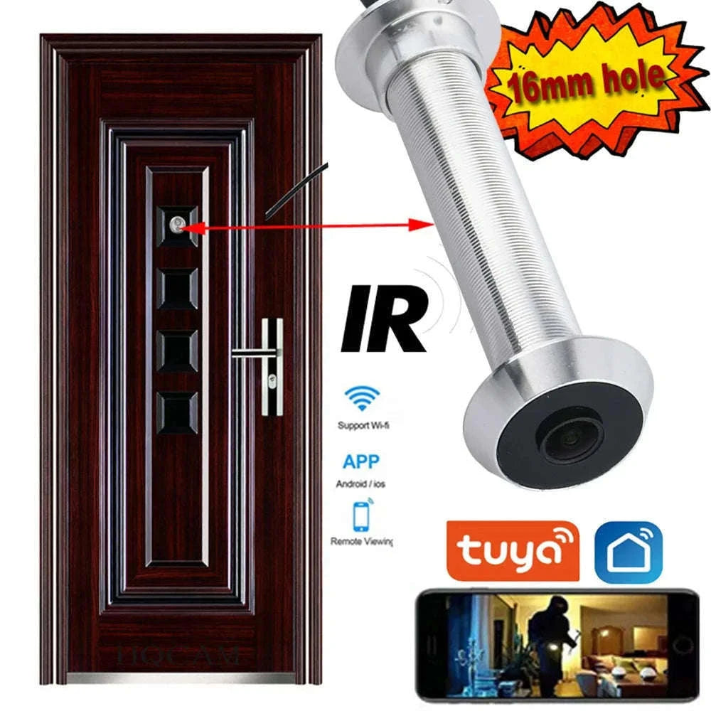 1080P WiFi Peephole Door Camera with Motion Detection-silver / EU Plug