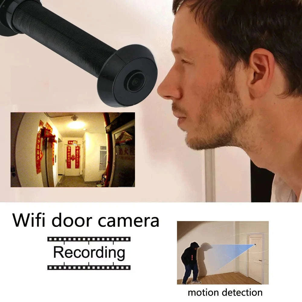 1080P WiFi Peephole Door Camera with Motion Detection-silver / EU Plug