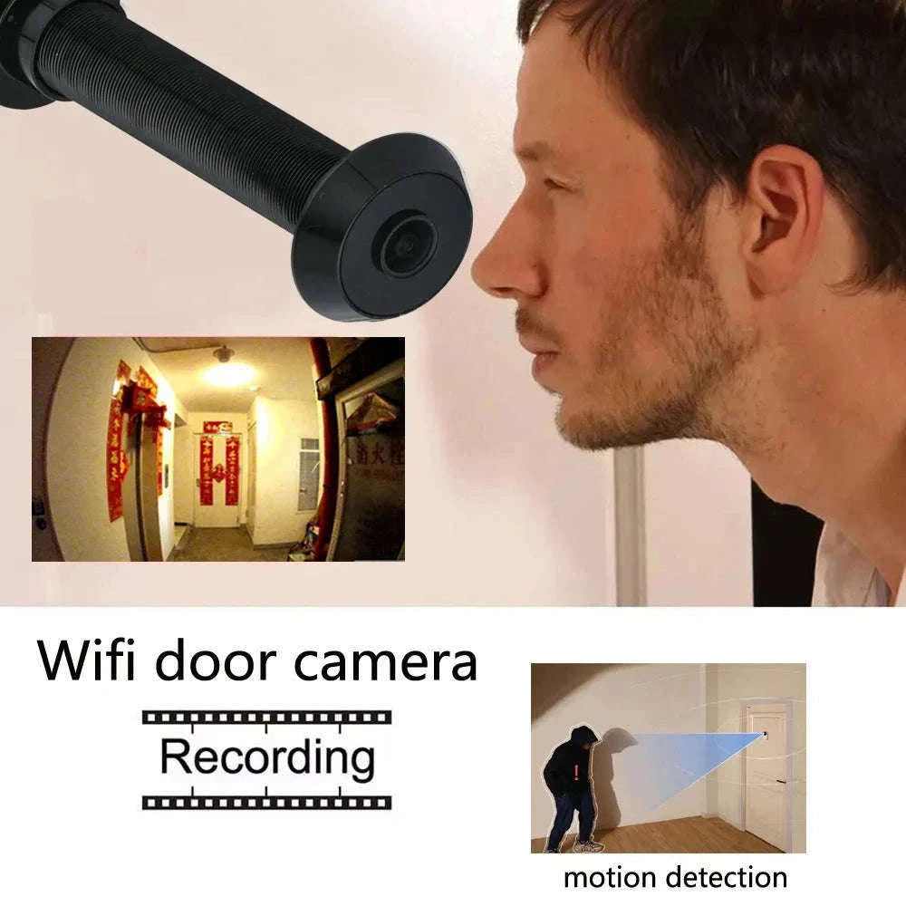1080P WiFi Peephole Door Camera with Motion Detection-silver / EU Plug