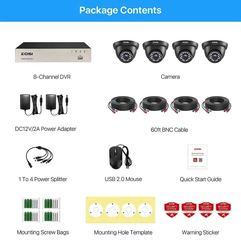 1080P Wired Security Camera System with 4 Cameras & 8CH DVR-N type / None / Poland