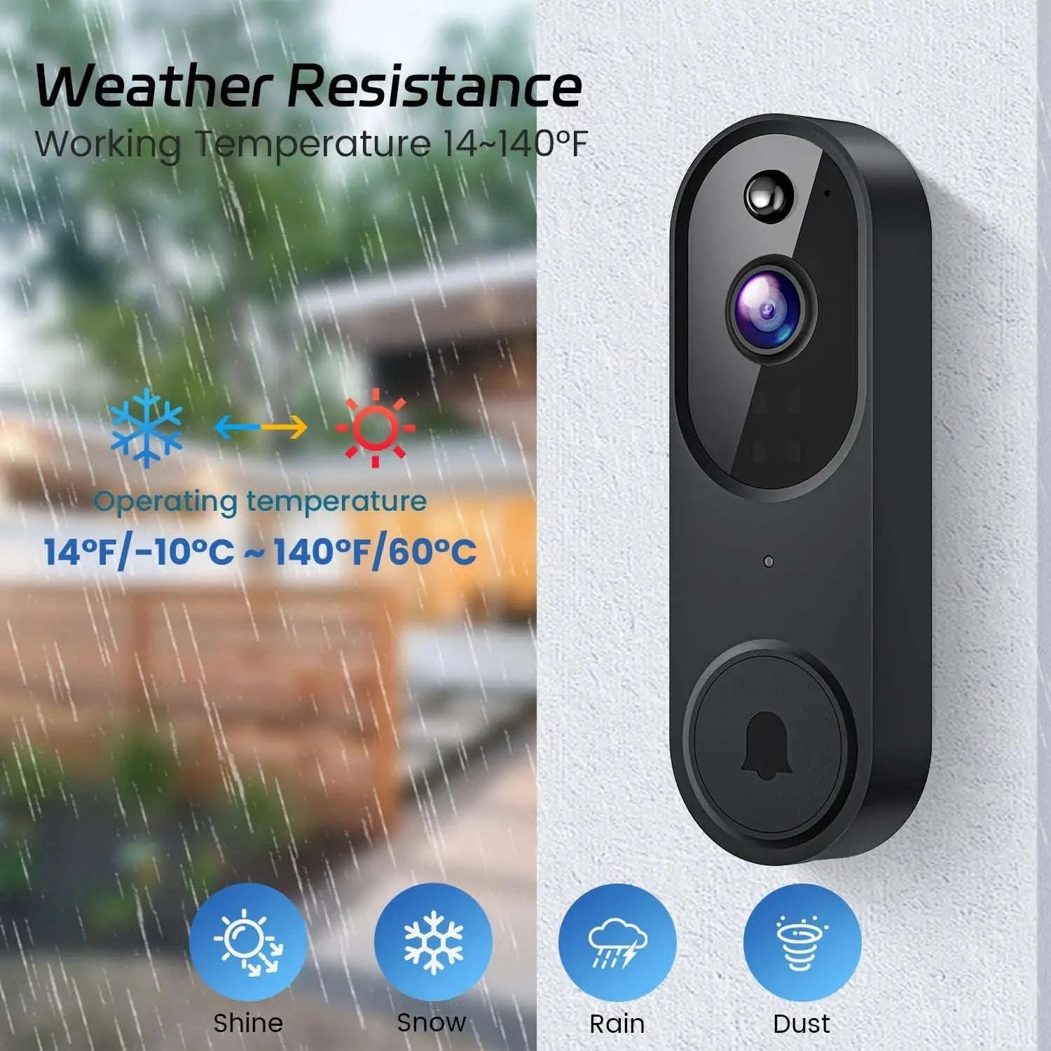 1080P Wireless Doorbell Camera with AI Detection & Night Vision-United States
