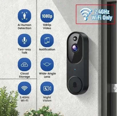 1080P Wireless Doorbell Camera with AI Detection & Night Vision-United States